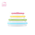 Fridge Foldabl Square Plastic Silicone Container Lunch Box